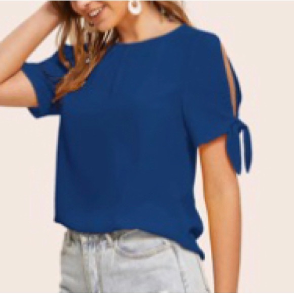 SHEIN Tops - 3/$20[Shein] Tie sleeve Blouse
